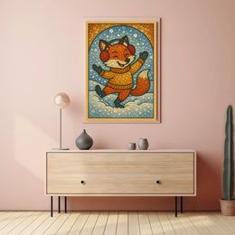Winter Fox Joy Poster