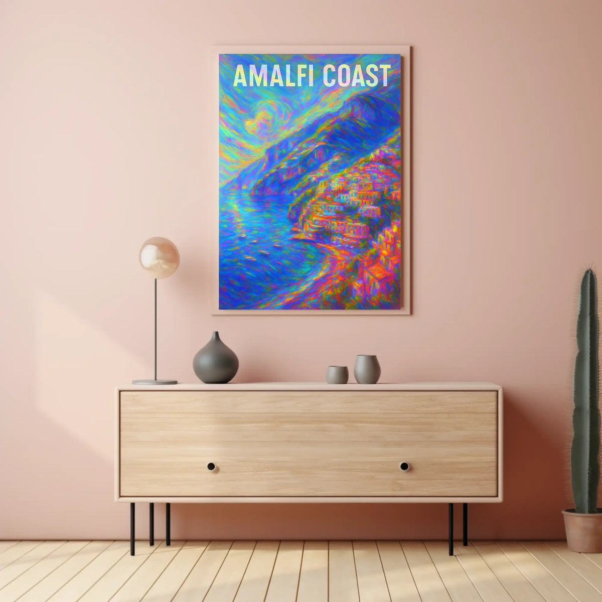 Amalfi Coast Vibrant Impression Poster For Home Decor