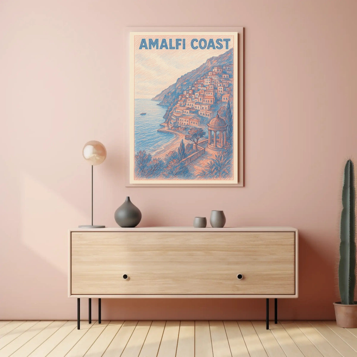 Amalfi Coast Poster 18x24 Coastal Wall Art Home Decor