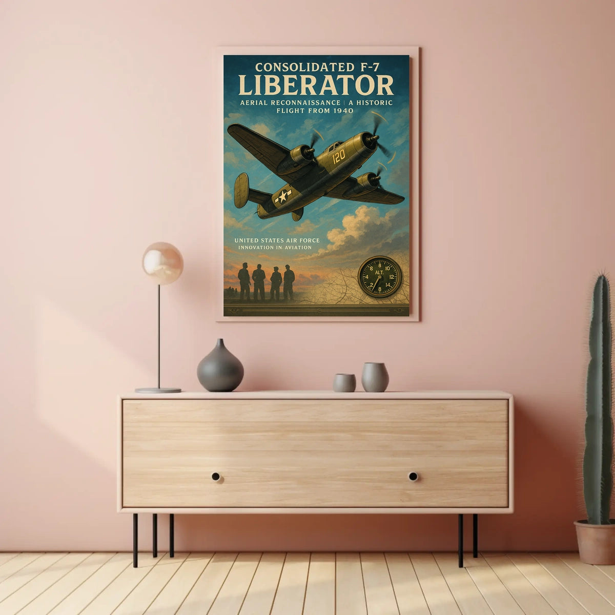 Consolidated F-7 Liberator Vintage Aviation Poster