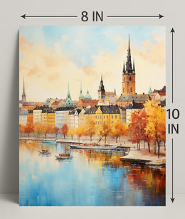 Autumn Reflections In A European Poster