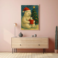Festive Polar Bear Holiday Poster
