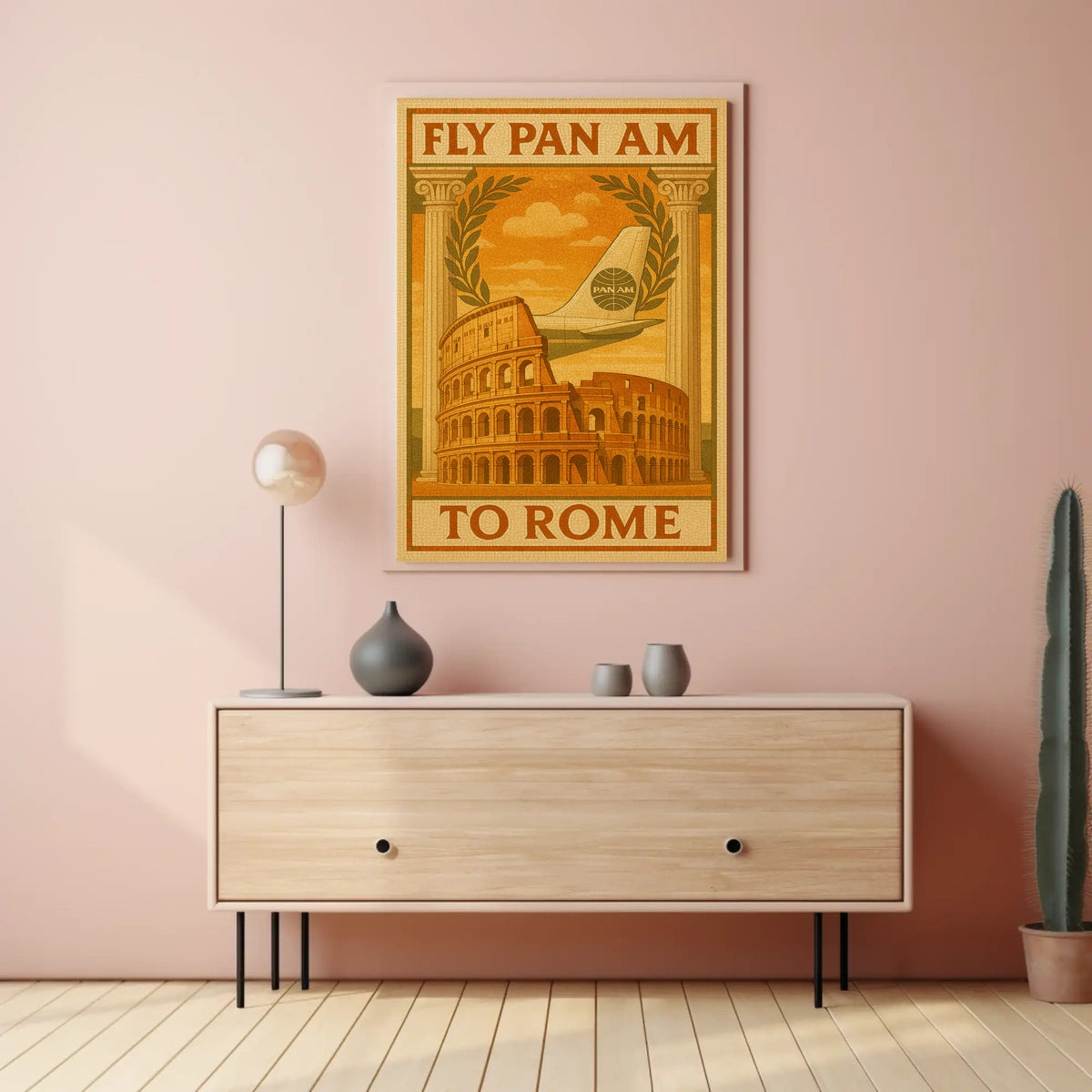 Fly Pan Am To Rome Poster