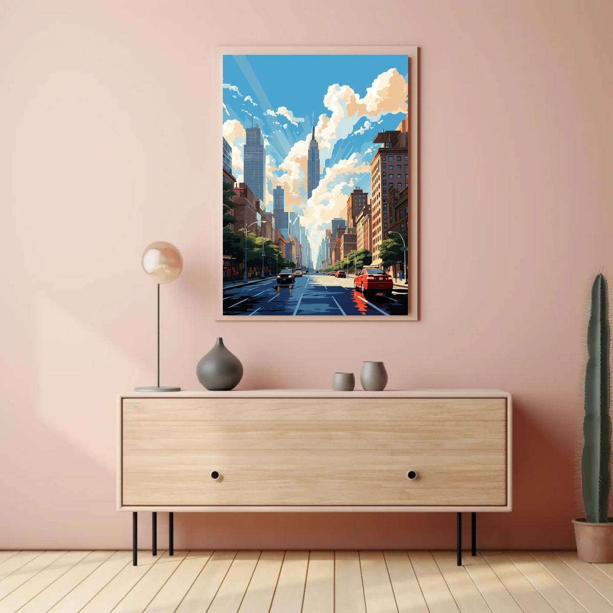 Lively Urban New York Scene Travel Poster