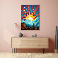 Cosmic Explosion Over Cityscape Poster