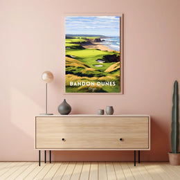 Bandon Dunes Coastal Golf Scene Sports Poster