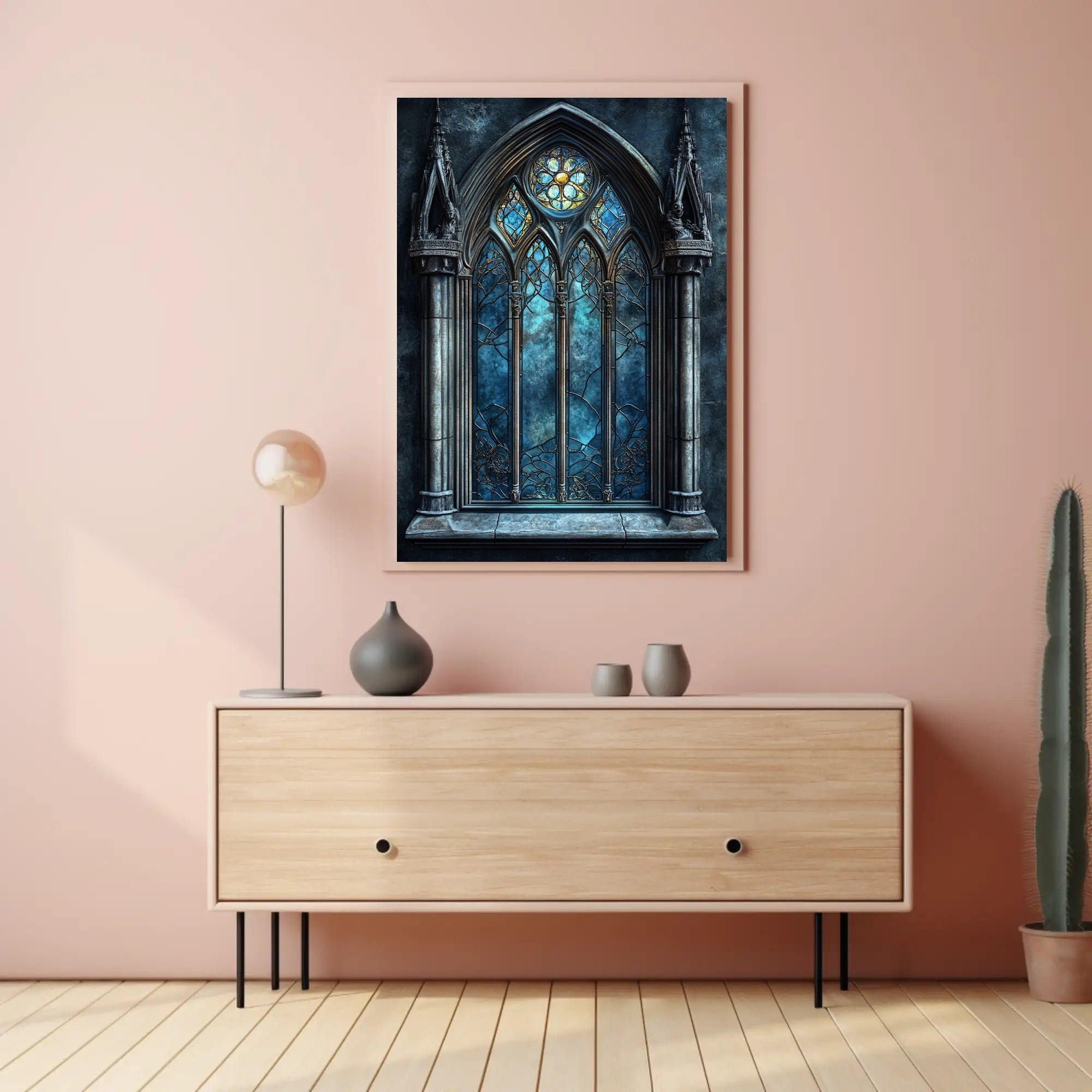 Gothic Stained Glass Window Poster