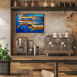 Colorful Boats on Tranquil Waters Poster