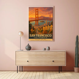 San Francisco Vintage Wall Art Poster Bay Scenery