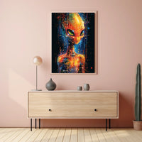 Digital Alien Visage Poster
