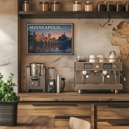 Minneapolis City of Lakes Travel Poster