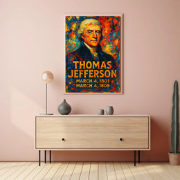 Thomas Jefferson 3rd President of the United States Glitch Hop Art Poster