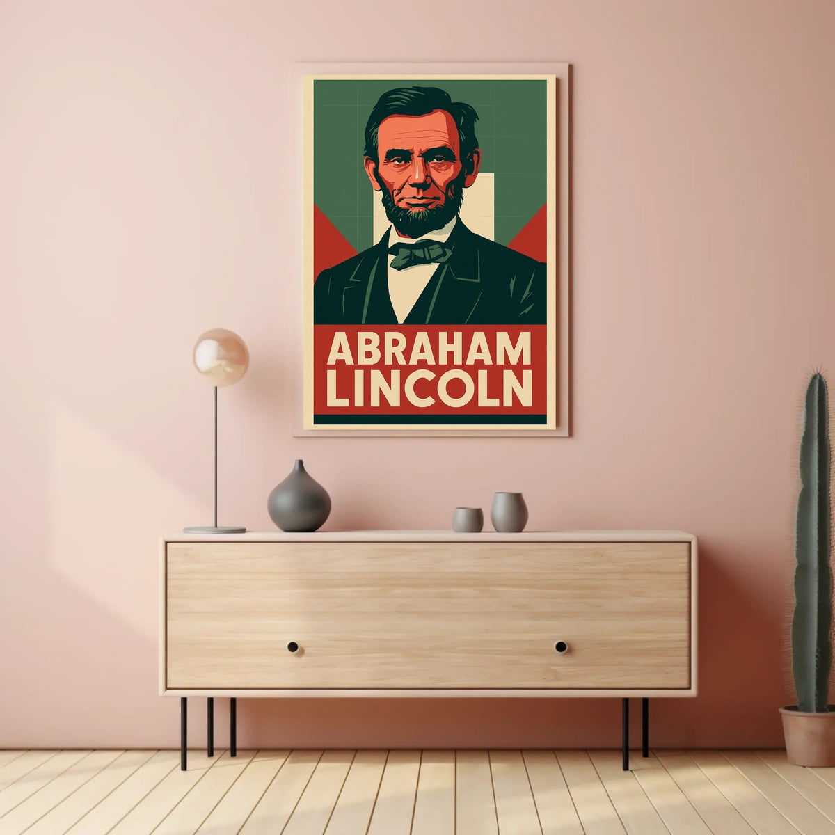 Abraham Lincoln Historic Portrait Vintage Ads Photography Realism Civil War Era US History Patriotic Decor Poster