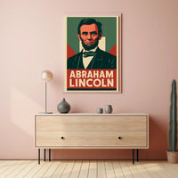 Abraham Lincoln Historic Portrait Vintage Ads Photography Realism Civil War Era US History Patriotic Decor Poster
