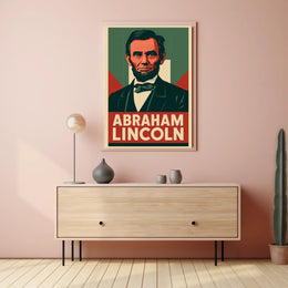 Abraham Lincoln Historic Portrait Vintage Ads Photography Realism Civil War Era US History Patriotic Decor Poster