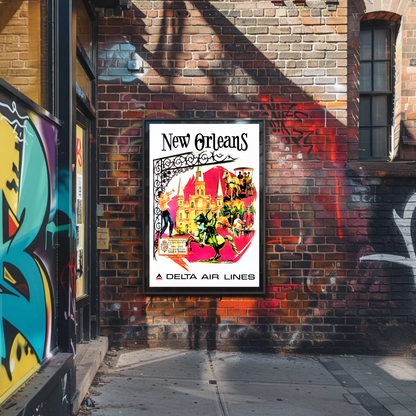New Orleans Air Lines Travel Poster