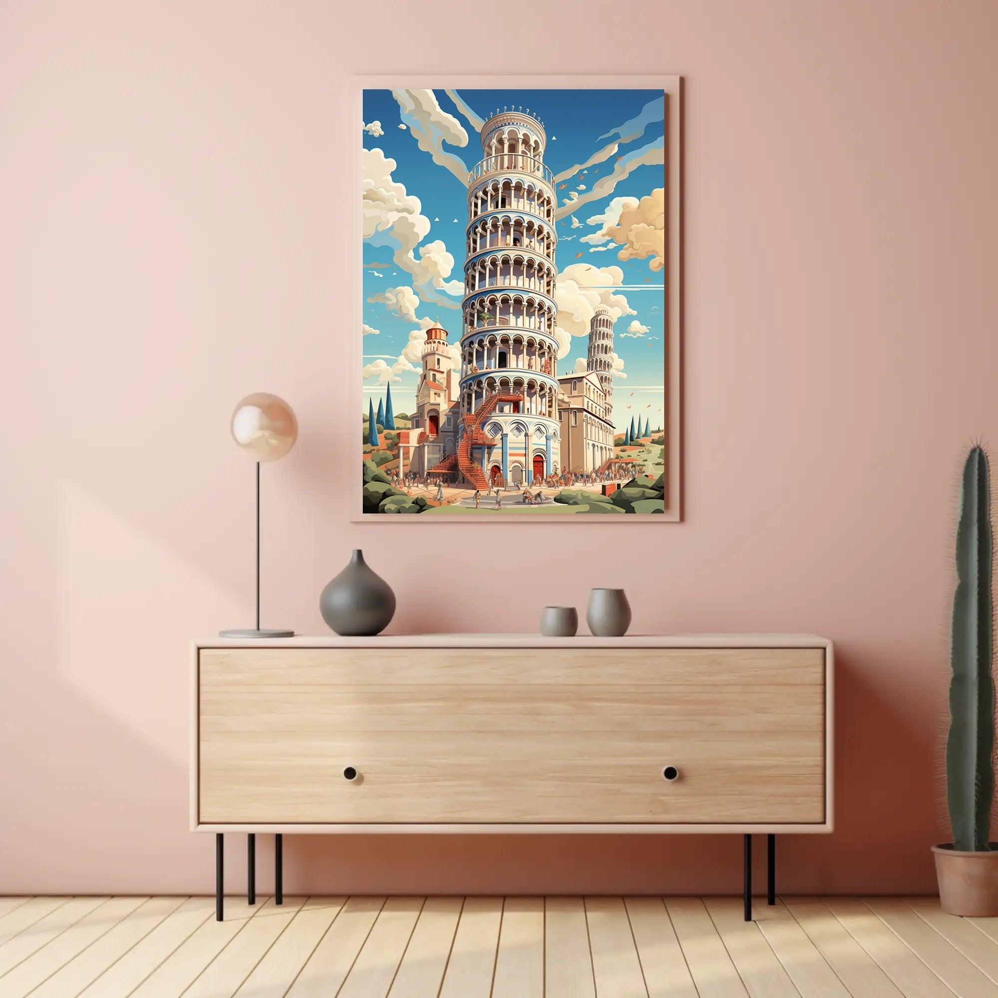 The Leaning Tower Of Pisa Artistic Poster PosterGoat