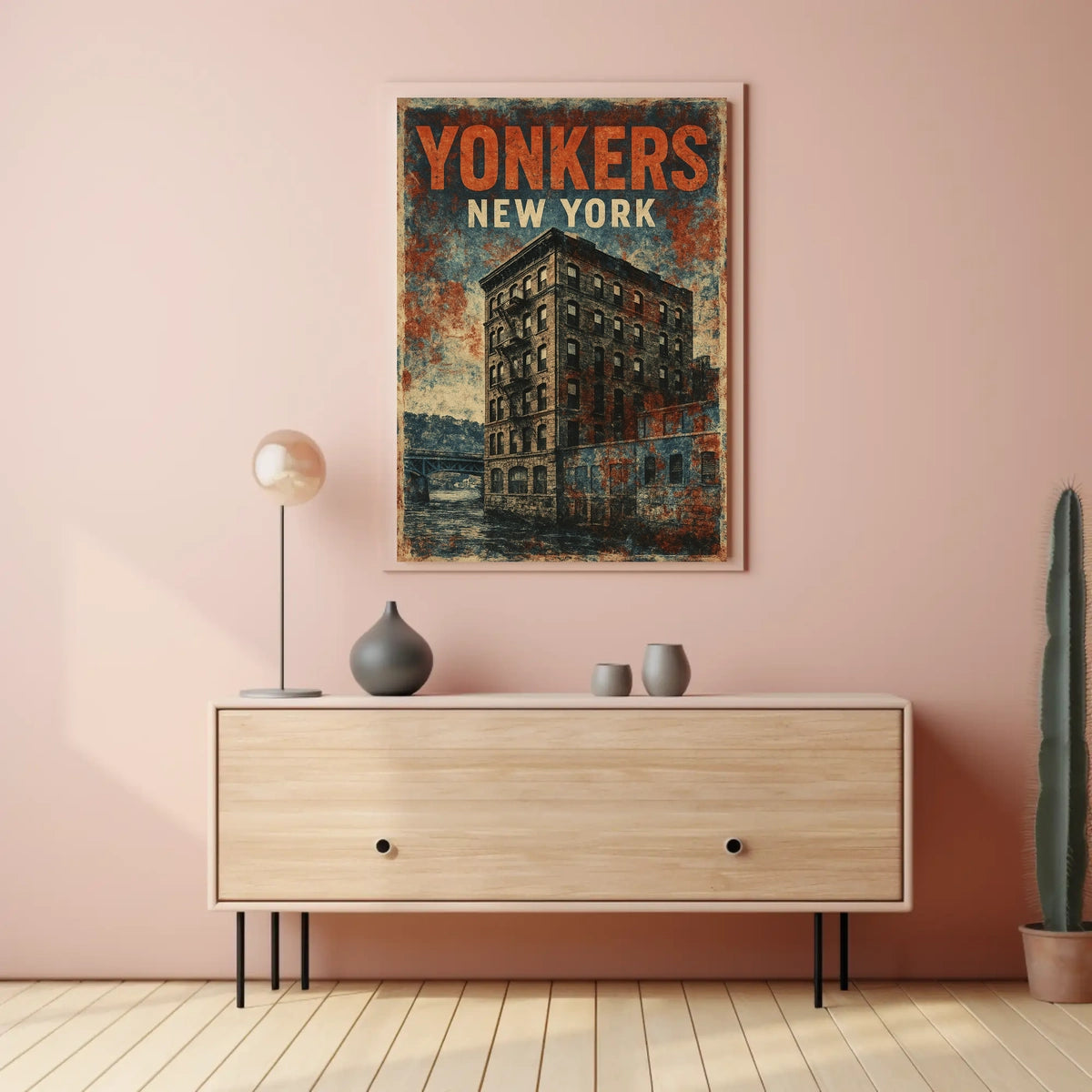 Vintage Yonkers Historic Building Travelers Poster