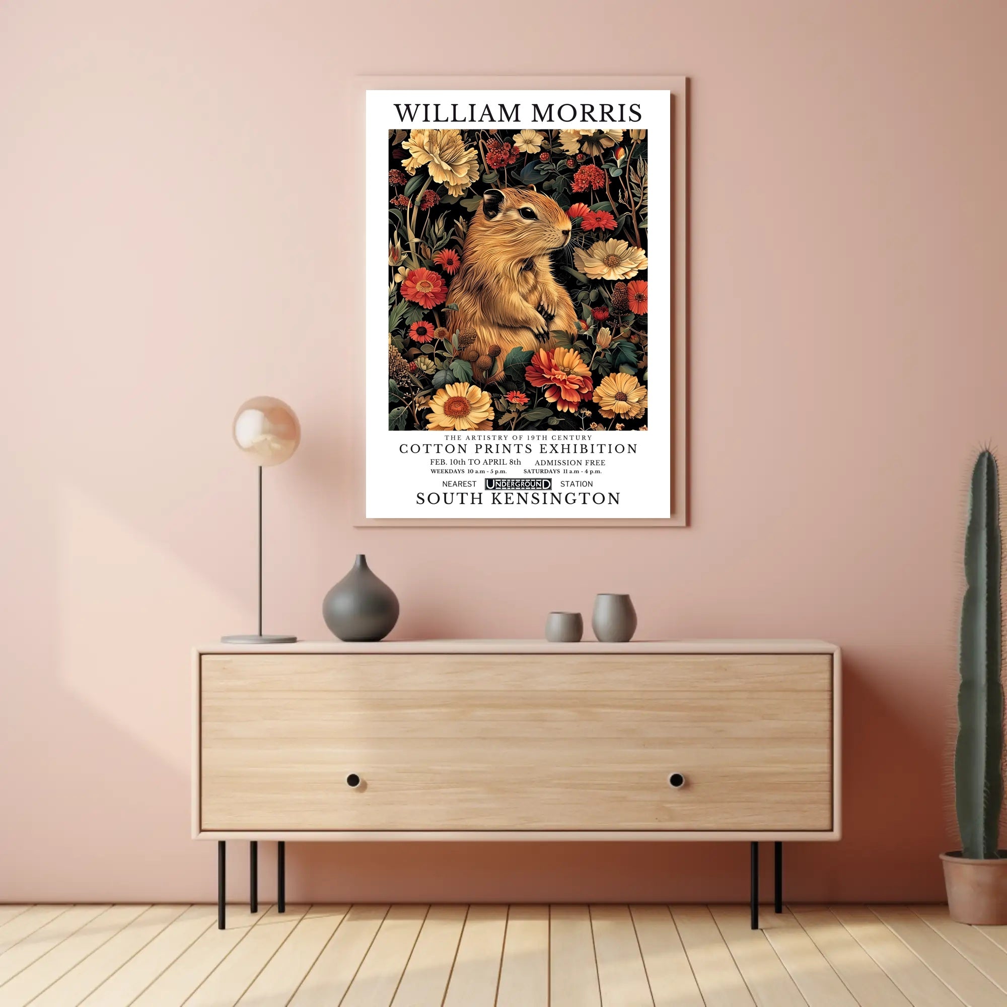 William Morris Cotton Prints Exhibition Artistic Poster