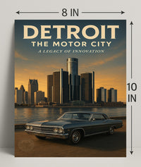 Detroit The Motor City Vintage Poster Print PosterGoat