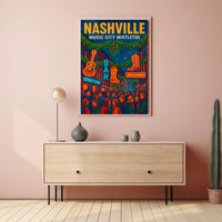 Nashville Music City Mistletoe Poster