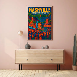 Nashville Music City Mistletoe Poster