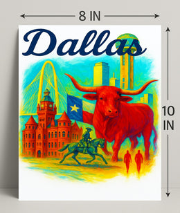 Dallas Landmarks Poster PosterGoat