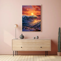 Sunset Waves Poster PosterGoat