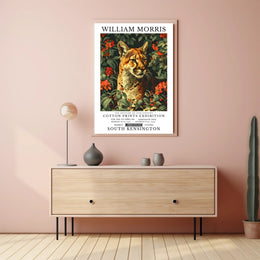 William Morris Vintage Cougar Botanical Art Animal Poster