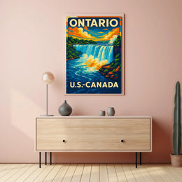 Ontario Canada United States Niagara Falls Poster