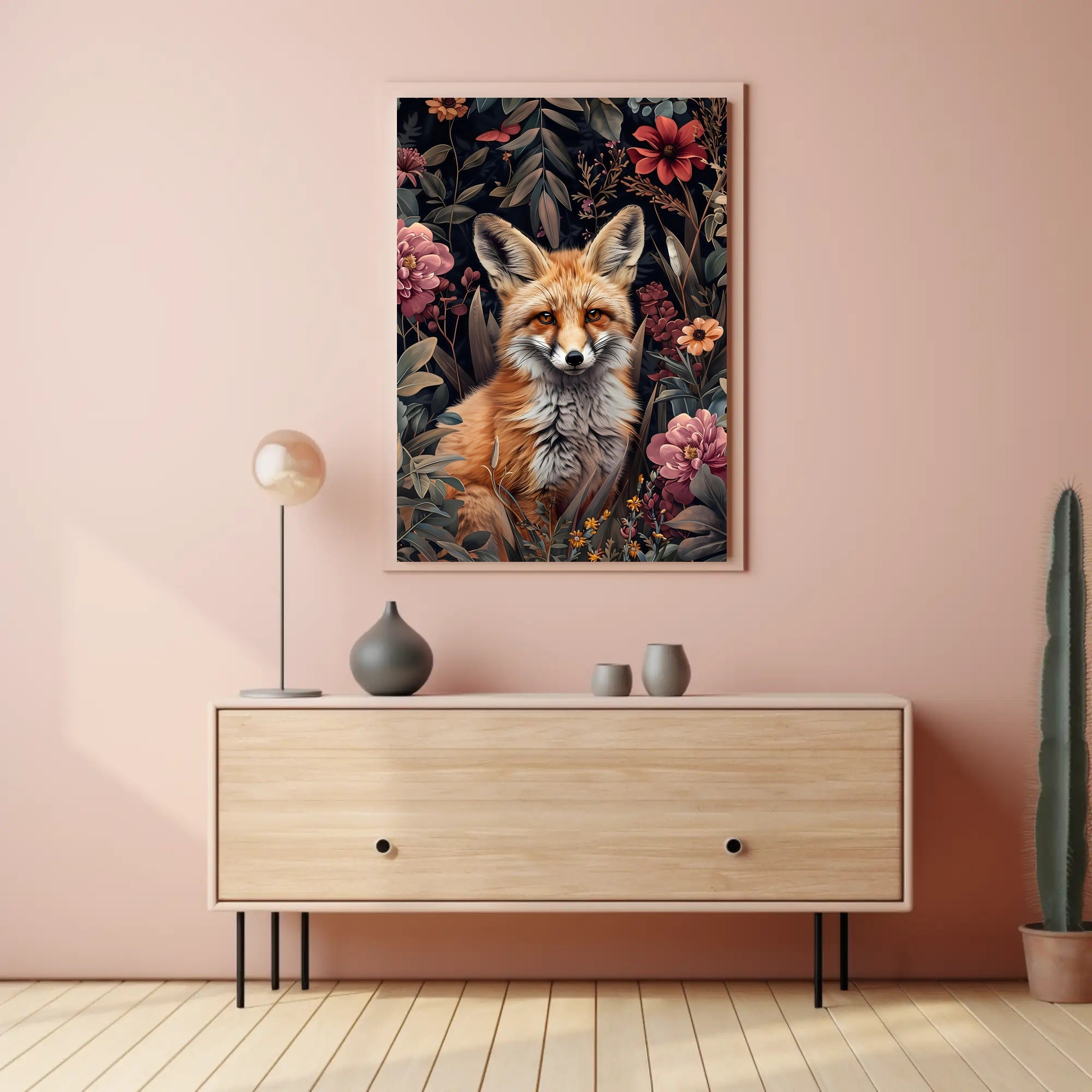 Fox in Floral Wonderland Poster Wall Art