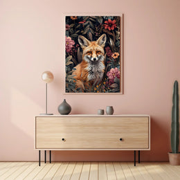 Fox in Floral Wonderland Poster Wall Art