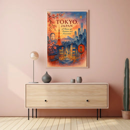 Tokyo Skyline Watercolor Poster: Tradition Meets Modernity