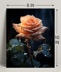 Dew-Kissed Rose Poster PosterGoat