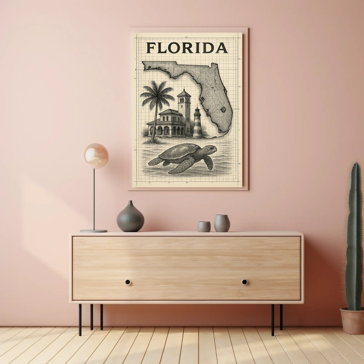 Florida Landmarks And Wildlife Poster