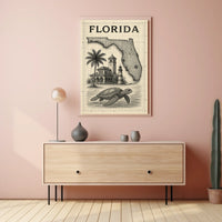 Florida Landmarks And Wildlife Poster