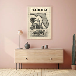 Florida Landmarks And Wildlife Poster