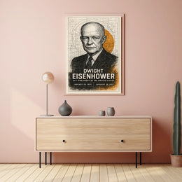 Dwight D. Eisenhower Presidential Vintage Art Historical Poster