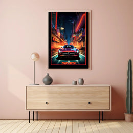 Neon Nights Drive Poster PosterGoat