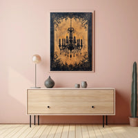 Vintage Chandelier Art Print with Luxurious Details Poster