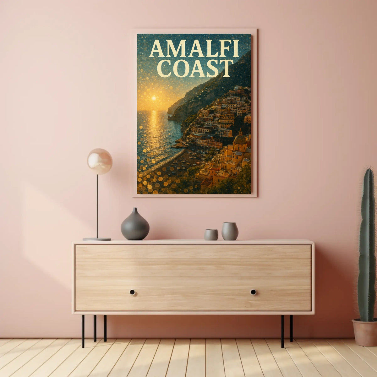 Amalfi Coast Sunset Poster 18x24 Premium Wall Art Decor