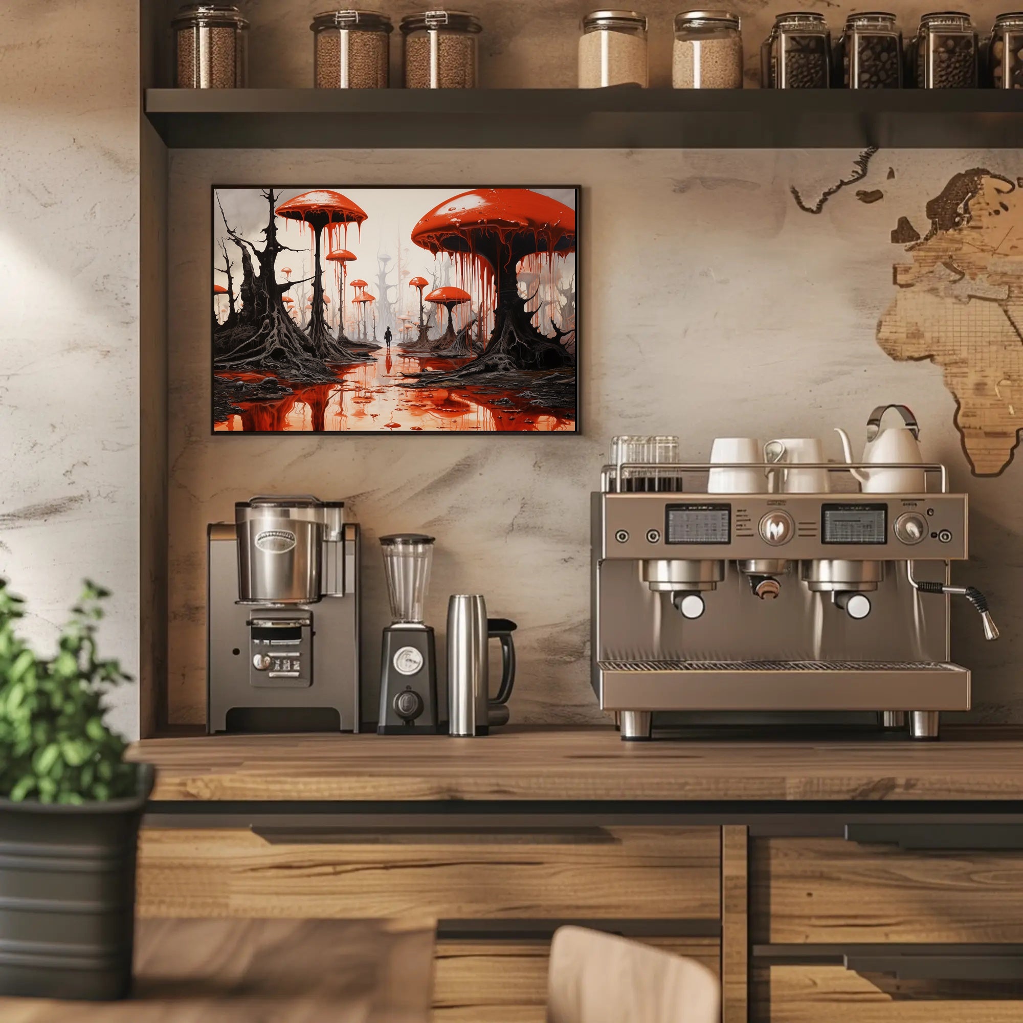 Surreal Mushroom World in Fantasy or Mythology Poster