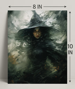 Enigmatic Witch In The Shadows Poster