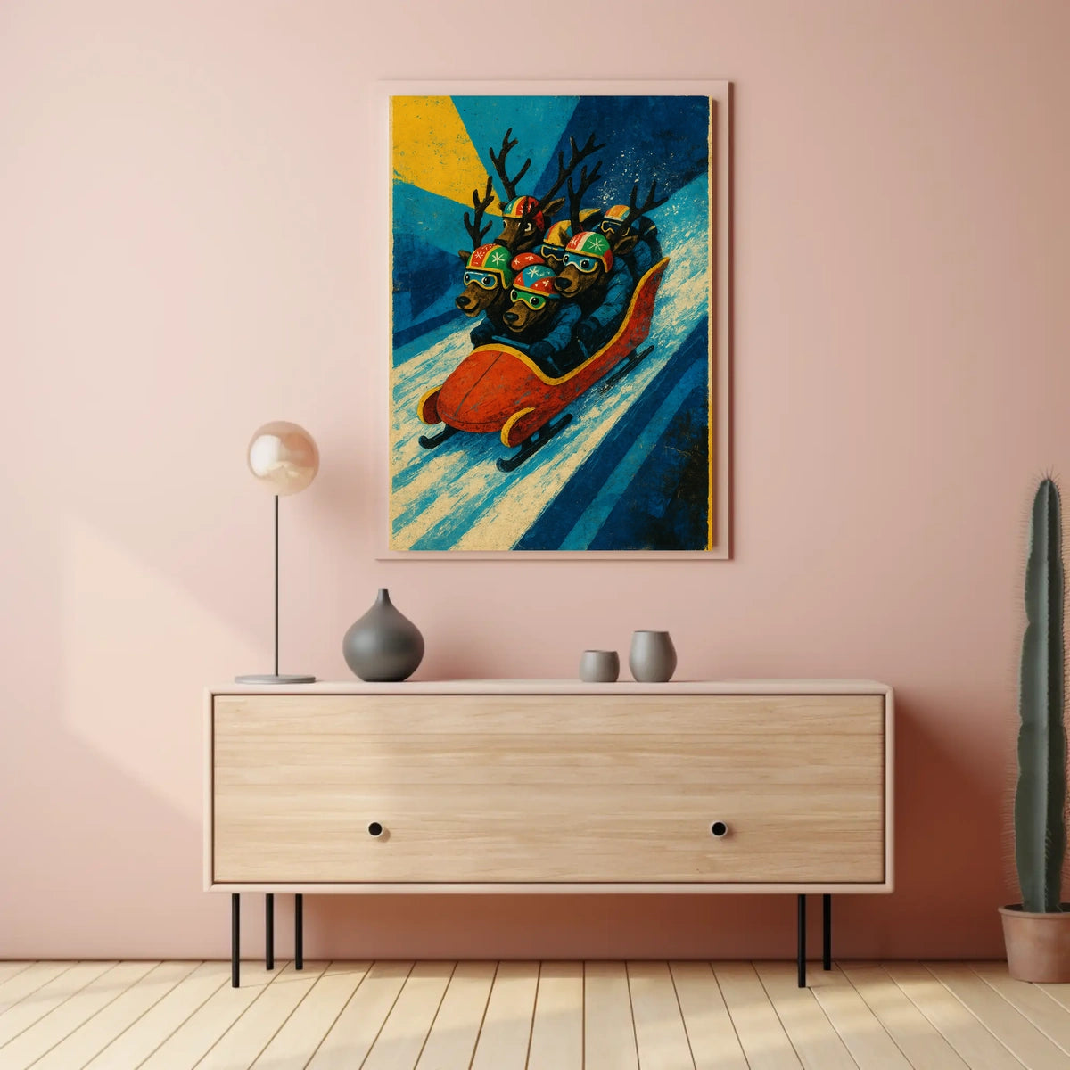 Reindeer Bobsled Adventure Poster