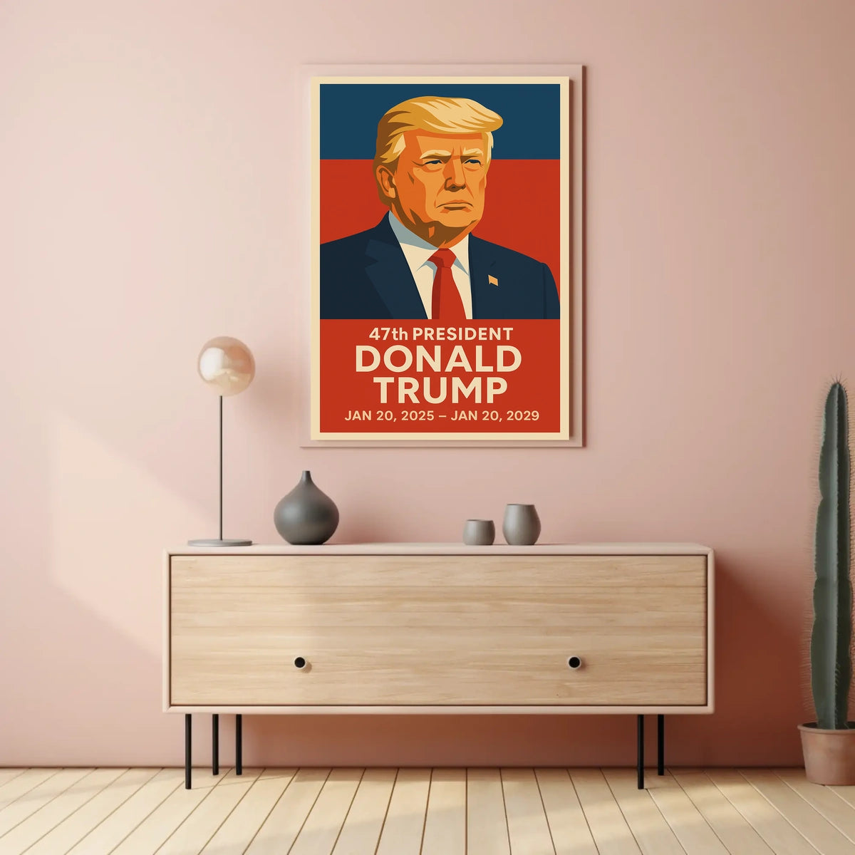 Donald Trump Leadership Echoes Vintage Propaganda Patriotic Icon Portrait Heritage Collection Poster