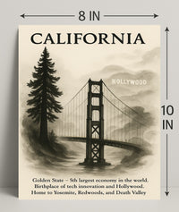 California The Golden State Poster PosterGoat