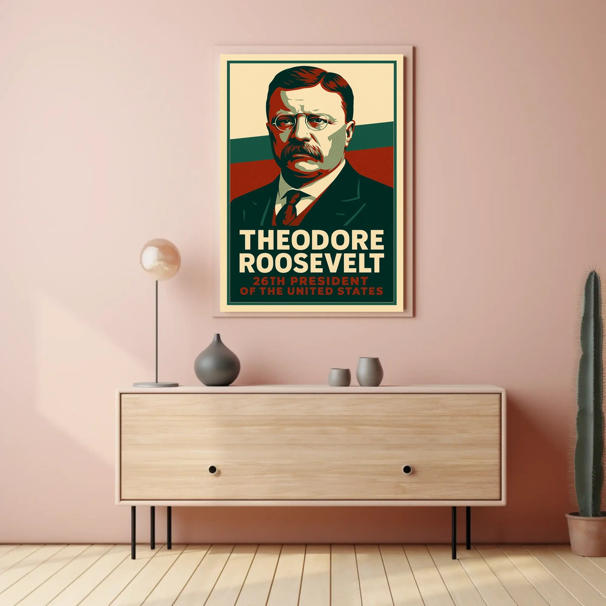 Theodore Roosevelt 26th President Heritage Typography Poster