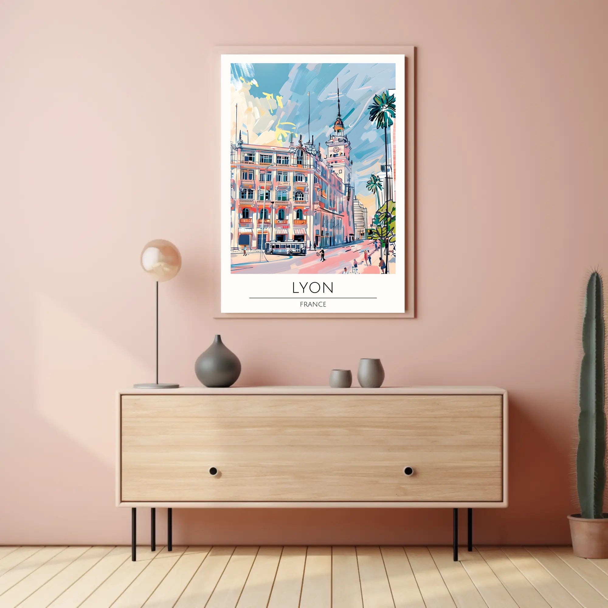 Vibrant Lyon Illustration Poster PosterGoat