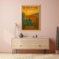 Dubrovnik Adriatic Vintage Poster Romantic Coastal Travel Poster PosterGoat
