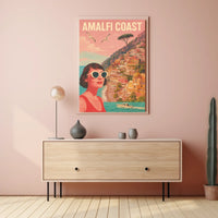 Amalfi Coast Vintage Travel Poster Wall Art Decor Print